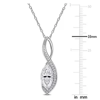 Created White Moissanite Pendant With Chain in Sterling Silver, 18-in