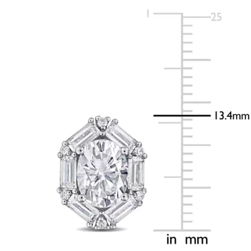 Lab Created Created White Moissanite Earrings in Sterling Silver