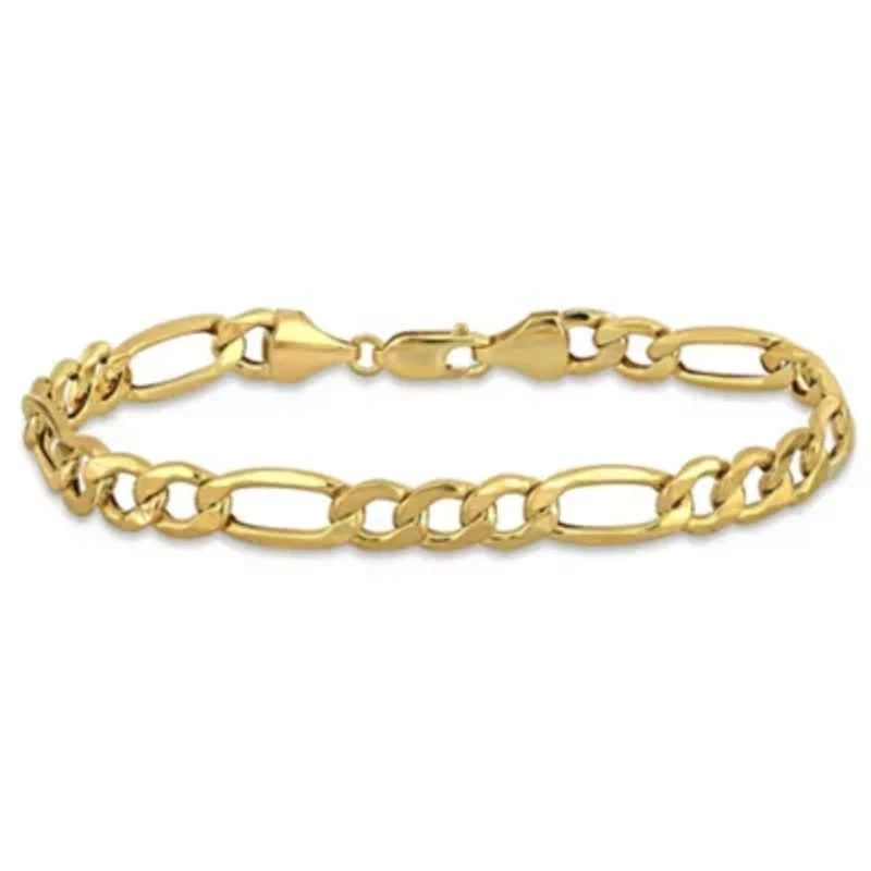 Men's 8.3mm Figaro Bracelet in 10K Yellow Gold