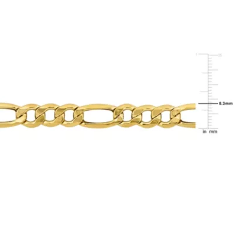 Men's 8.3mm Figaro Bracelet in 10K Yellow Gold