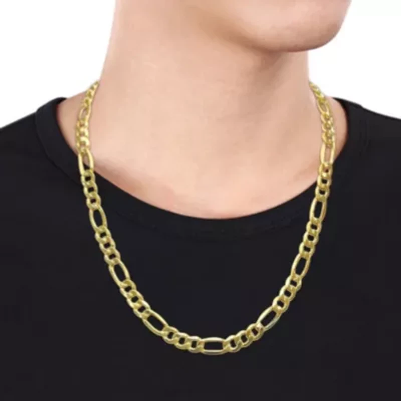 Men's 8.3mm Figaro Necklace in 10K Yellow Gold