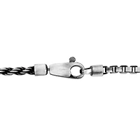 Half Rope & Box Men's Necklace and Bracelet Set in Sterling Silver
