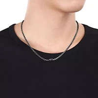 Half Rope & Box Men's Necklace and Bracelet Set in Sterling Silver