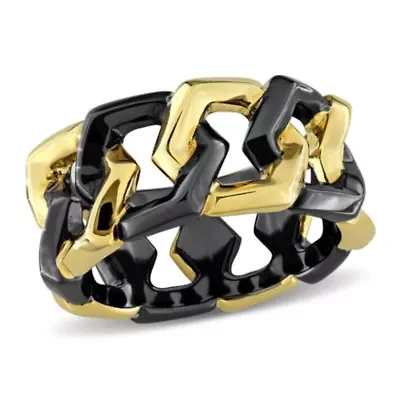 Men's Eternity Ring Yellow Plated Sterling Silver