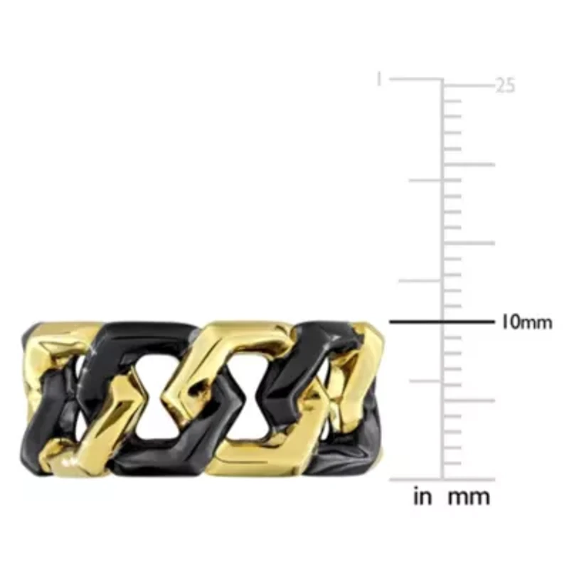 Men's Eternity Ring Yellow Plated Sterling Silver