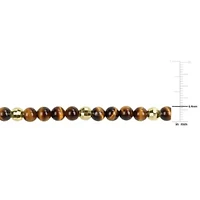 Tiger Eye Men's Bracelet in Yellow Plated Sterling Silver