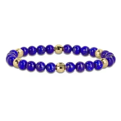 Lapis Men's Bracelet in Yellow Plated Sterling Silver