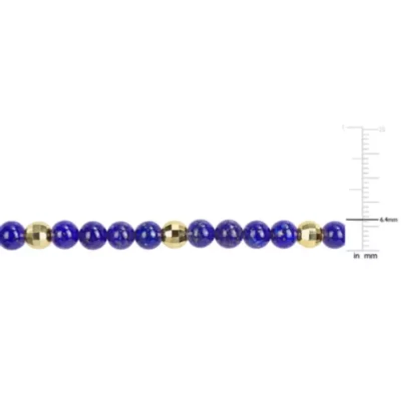 Lapis Men's Bracelet in Yellow Plated Sterling Silver