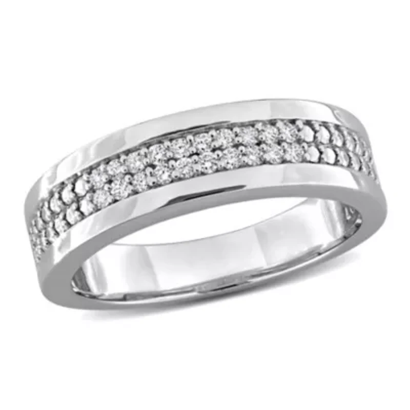 Lab Created Lab-Grown Diamond Men's Ring Sterling Silver