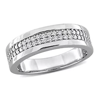 Lab Created Lab-Grown Diamond Men's Ring Sterling Silver