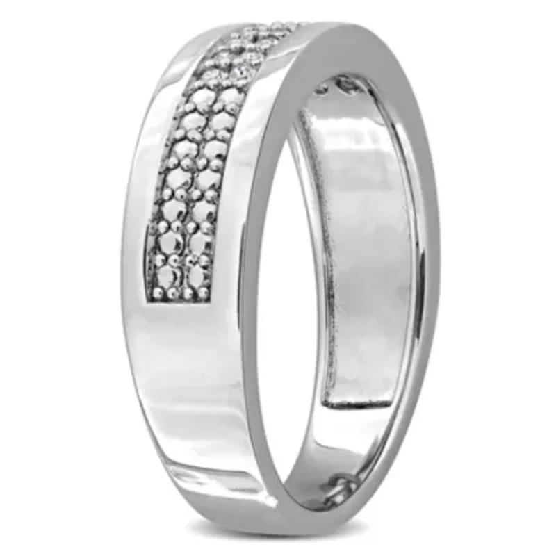 Lab Created Lab-Grown Diamond Men's Ring Sterling Silver