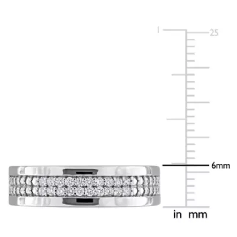 Lab Created Lab-Grown Diamond Men's Ring Sterling Silver