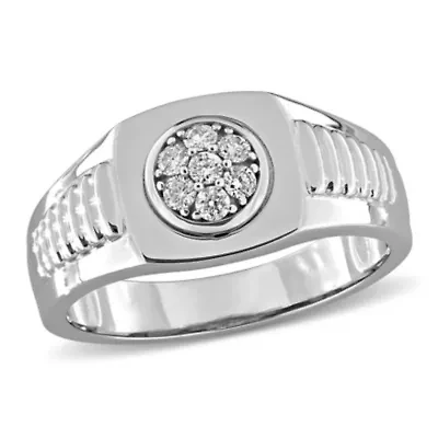 Diamond Men's Ring 10K White Gold