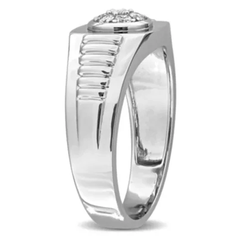 Diamond Men's Ring 10K White Gold