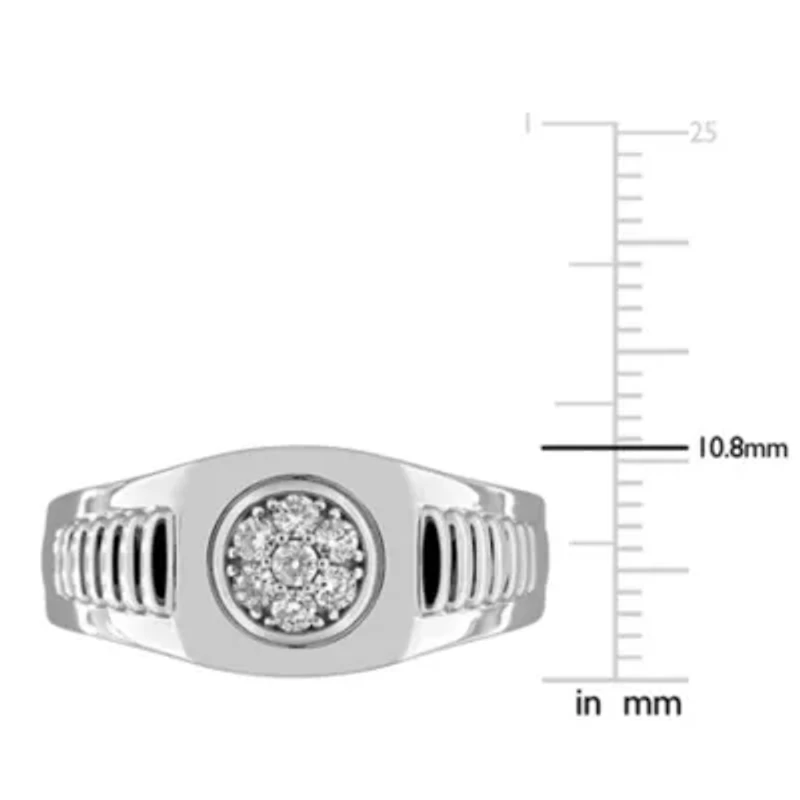 Diamond Men's Ring 10K White Gold