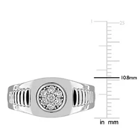 Diamond Men's Ring 10K White Gold