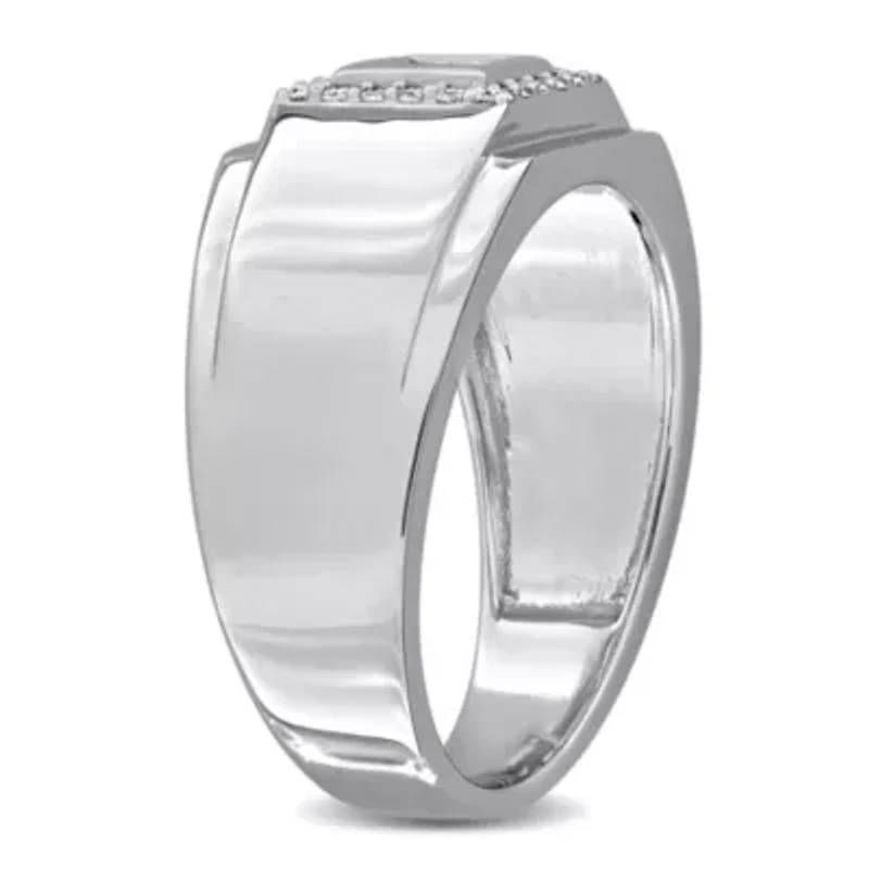 Diamond Men's Halo Ring 10K White Gold