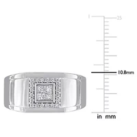 Diamond Men's Halo Ring 10K White Gold