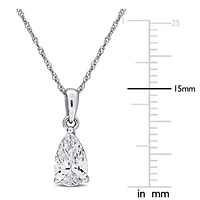 Lab Created Lab Grown Diamond Pendant With Chain in 10k White Gold, 17"