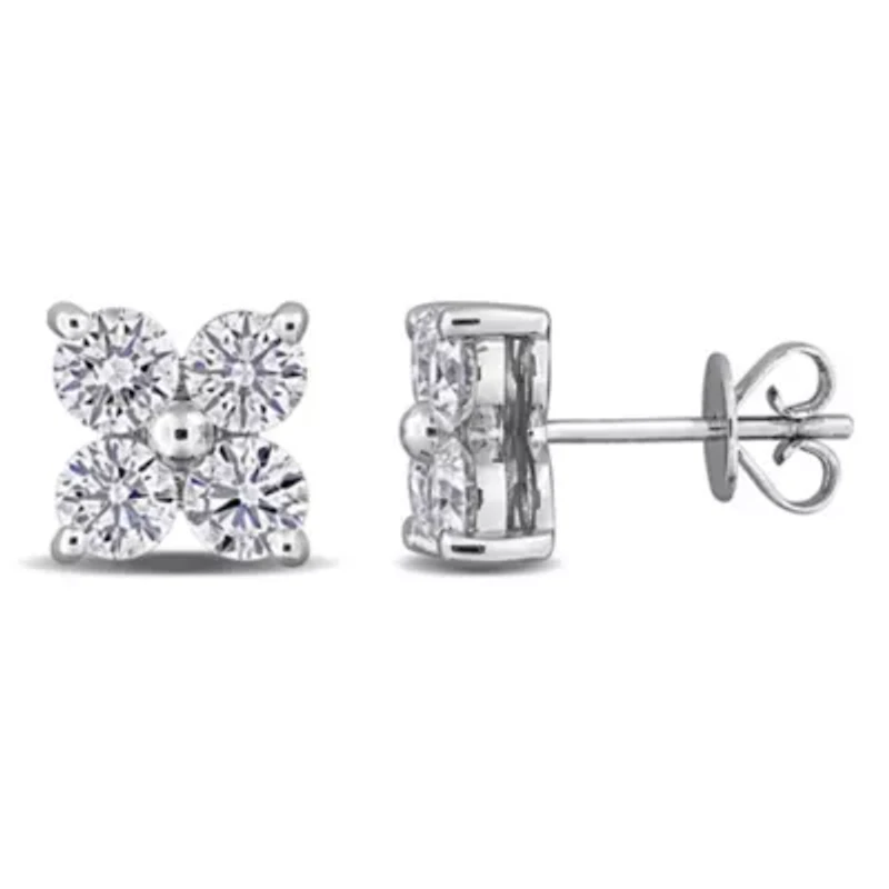 Lab Created Lab Grown Diamond Post Earrings in 14k White Gold
