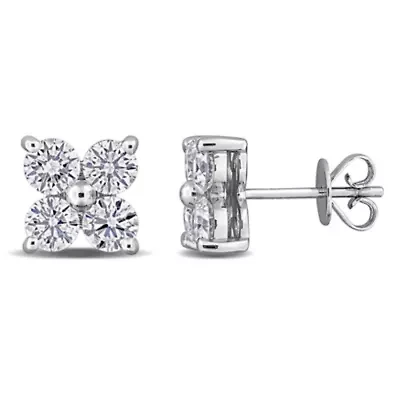 Lab Created Lab Grown Diamond Post Earrings in 14k White Gold