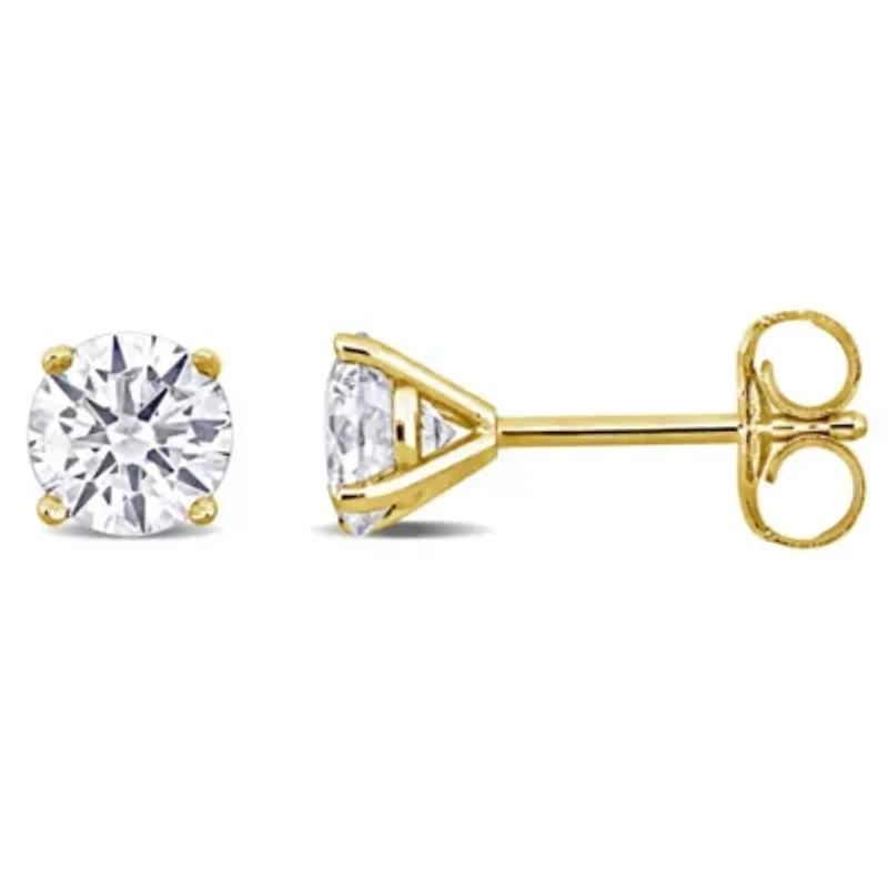Lab Created Lab Grown Diamond Earrings in 14k Yellow Gold