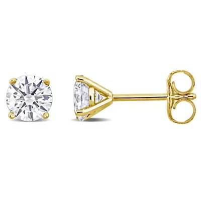 Lab Created Lab Grown Diamond Earrings in 14k Yellow Gold