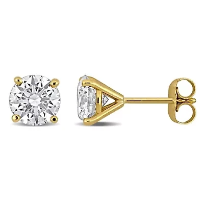 Lab Created Lab Grown Diamond Stud Earrings in 14k Yellow Gold