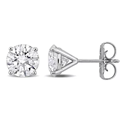 Lab Created Lab Grown Diamond Earrings in 14k White Gold