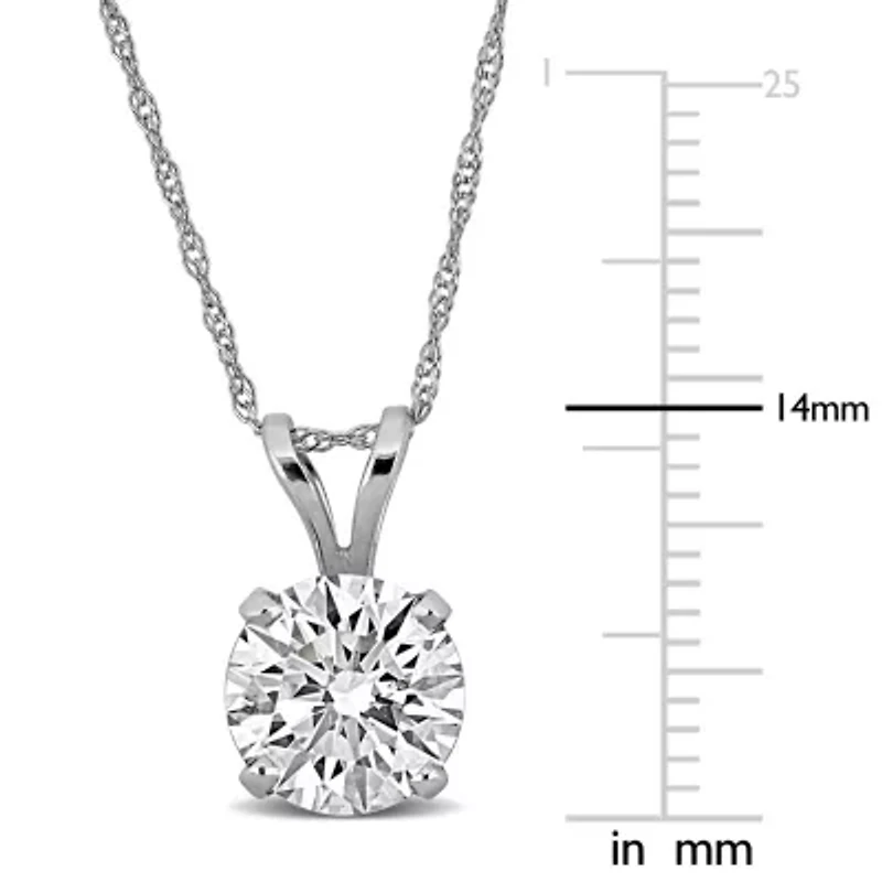 Lab Created Grown Diamond Solitaire Pendant with Chain 14K Gold