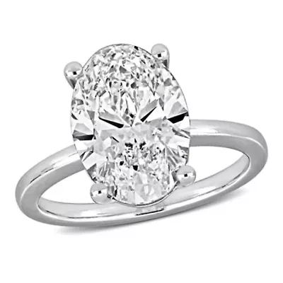 Lab Grown Diamond Solitaire Ring 14k White Gold