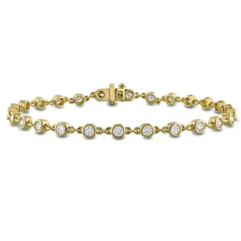 Lab Created Lab Grown Diamond Bracelet in 10k Yellow Gold, 7"
