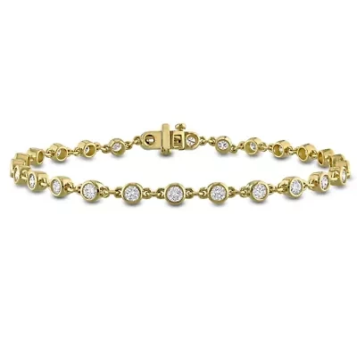 Lab Created Lab Grown Diamond Bracelet in 10k Yellow Gold, 7"