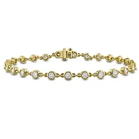 Lab Created Lab Grown Diamond Bracelet in 10k Yellow Gold, 7"