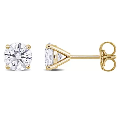 Lab Created Lab Grown Diamond Stud Earrings in 14k Yellow Gold