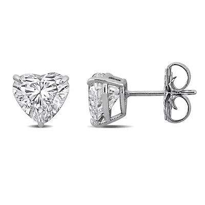 Lab Created Lab Grown Diamond Stud Earrings in 14k White Gold
