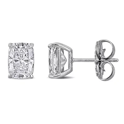 Lab Created Lab Grown Diamond Stud Earrings in 14k White Gold