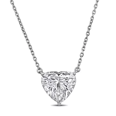 Lab Created Lab Grown Diamond Necklace in 14k White Gold