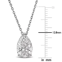Lab Created Lab Grown Diamond Solitaire Pendant With Chain in 14k White Gold