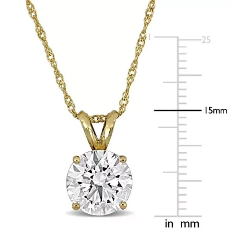 Lab Grown Diamond Solitaire Pendant With Chain in 14k Yellow Gold- 18 in