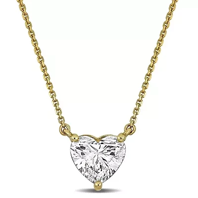 Lab Created Lab Grown Diamond Necklace in 14k Yellow Gold, 17"