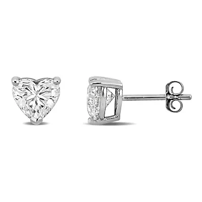 Lab Created Lab Grown Diamond Stud Earrings in 14k White Gold