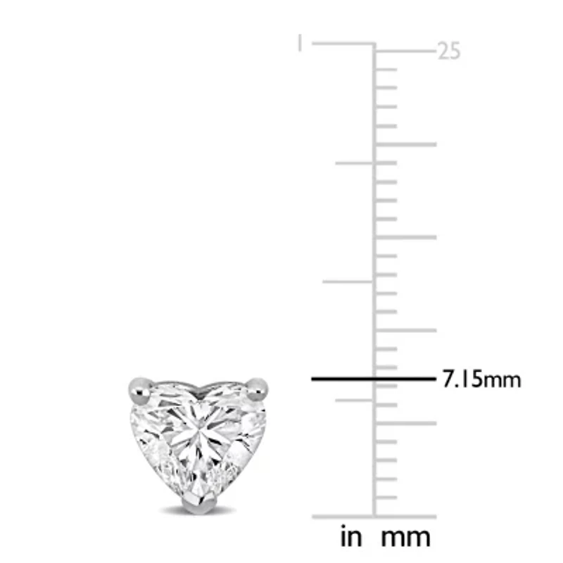 Lab Created Lab Grown Diamond Stud Earrings in 14k White Gold