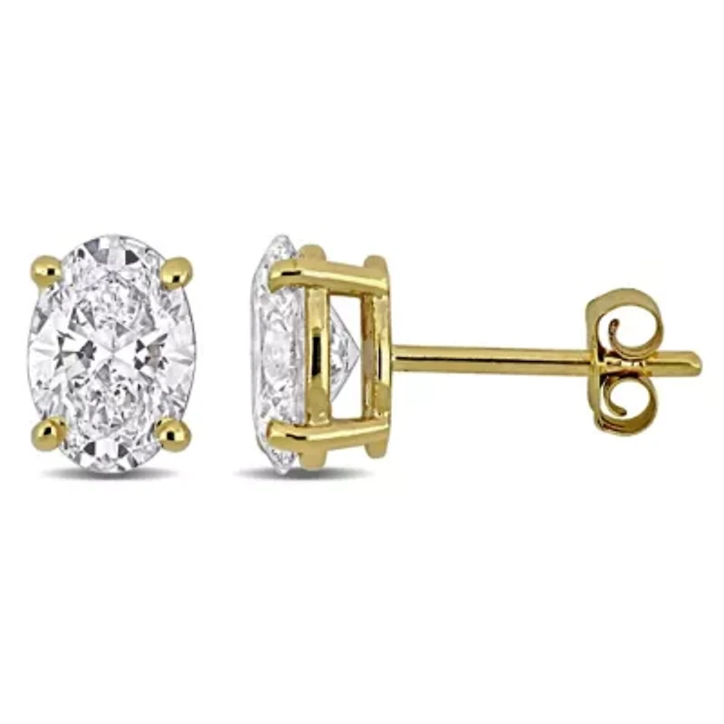 Lab Created Lab Grown Diamond Stud Earrings in 14k Yellow Gold