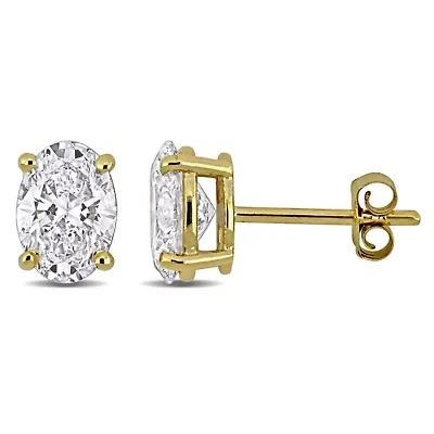 Lab Created Lab Grown Diamond Stud Earrings in 14k Yellow Gold
