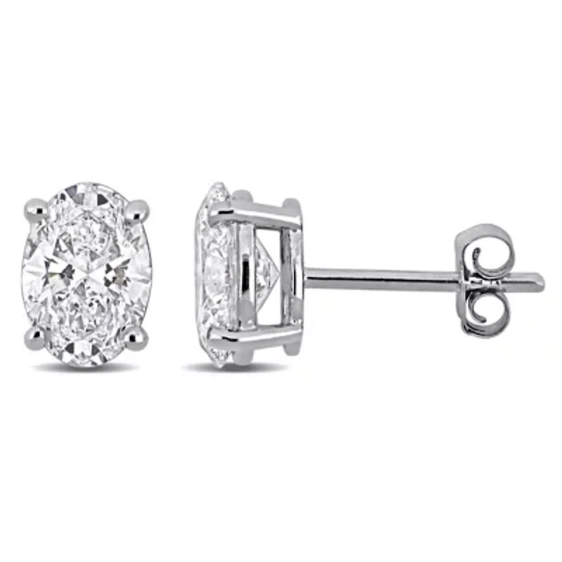 Lab Created Lab Grown Diamond Stud Earrings in 14k White Gold
