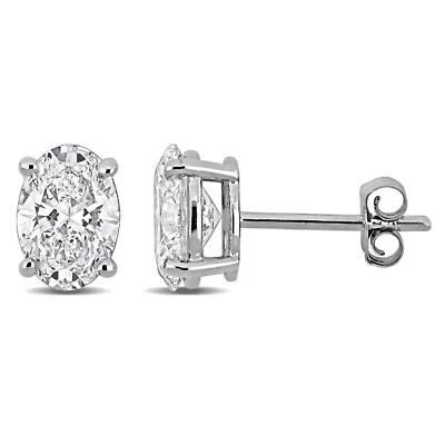 Lab Created Lab Grown Diamond Stud Earrings in 14k White Gold