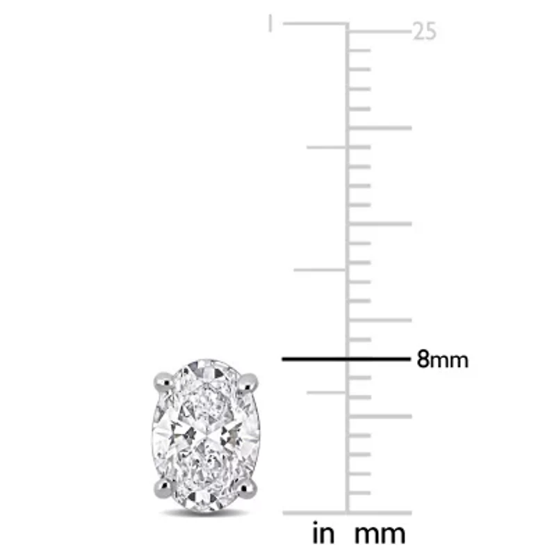 Lab Created Lab Grown Diamond Stud Earrings in 14k White Gold