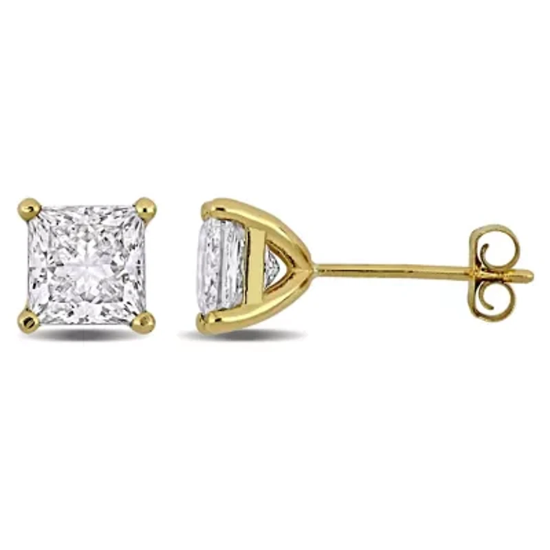 Lab Created Lab Grown Diamond Stud Earrings in 14k Yellow Gold