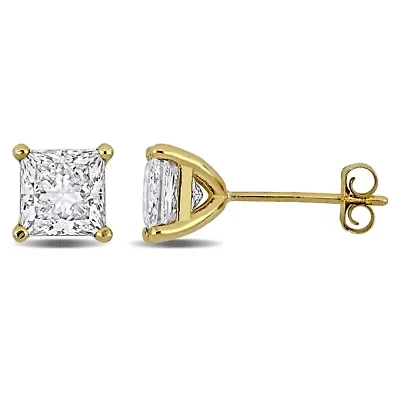 Lab Created Lab Grown Diamond Stud Earrings in 14k Yellow Gold